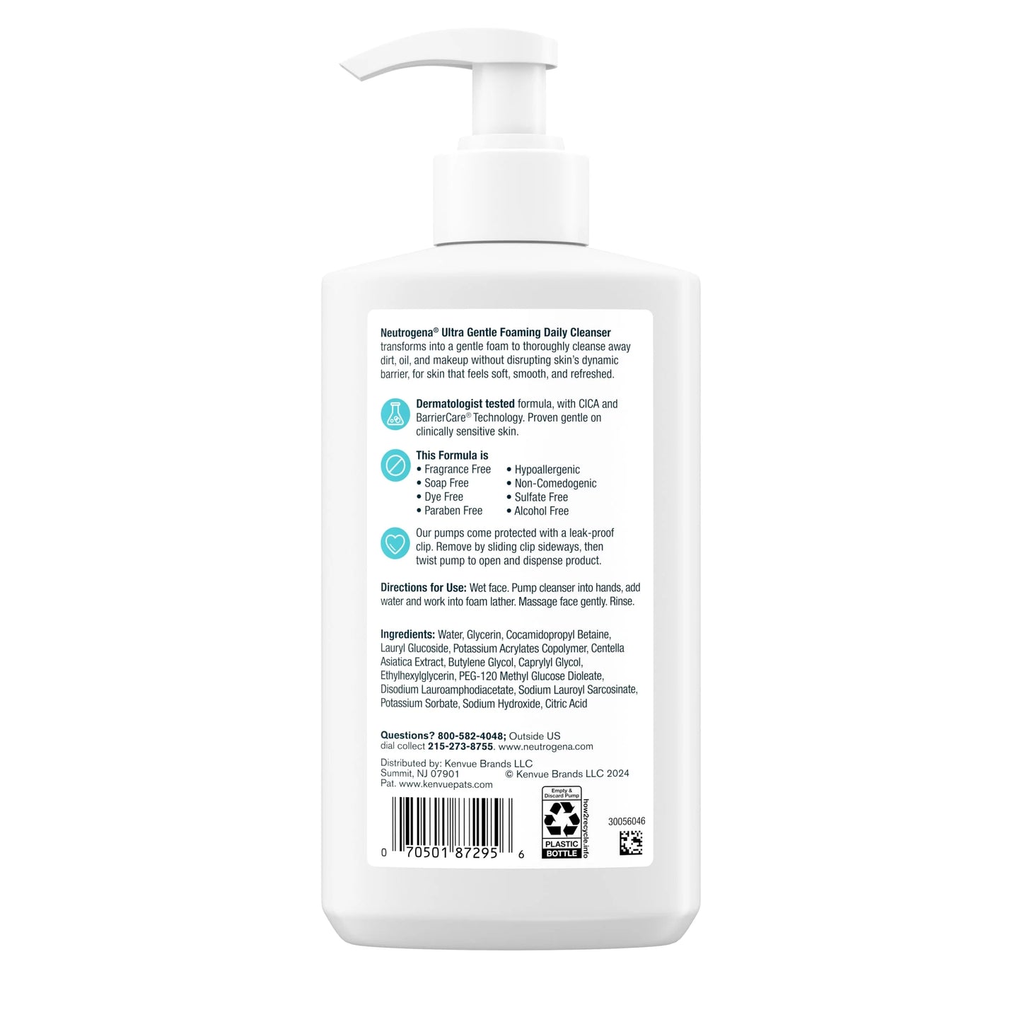 (2 Pack) Ultra Gentle Foaming Facial Cleanser, Daily Face Wash, 12 Fl. Oz