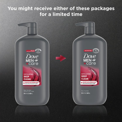 Men+Care Exfoliating Deep Clean Face & Body Wash for Men, Citrus + Cedarwood, 30 Oz